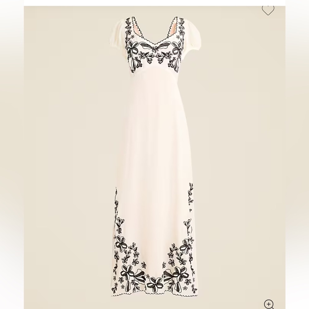 NWT J.Crew Embroidered empire-waist slip dress - Picture 7 of 7
